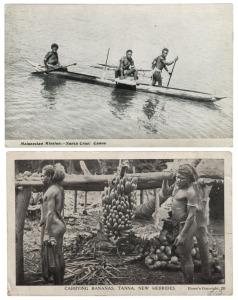 Postcards: NEW CALEDONIA, NEW HEBRIDES, SAMOA & OTHERS: Photographic postcards including Nouméa, European colonists posing in front of their houses with indigenous servants, Pago Pago, Samoa, Solomon Islands, New Hebrides, Tongan kava circle, Catholic missionaries, villages schools, canoes, etc. (Total: 22; 18 unused; 4 used)