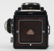 FRANKE & HEIDECKE: 1984 Rolleiflex&nbsp;2.8F&nbsp;Platin Edition platinum-plated commemorative&nbsp;TLR&nbsp;camera [#2985085], with&nbsp;Zeiss Planar&nbsp;[#6886894] and Triotar [#6990777] 80mm f2.8 lenses, crocodile-leather covering, and 'Platin Edition' plaque that reads&nbsp;'085/500'. - 6