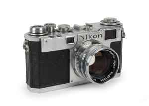 NIPPON KOGAKU: Nikon S2 rangefinder camera [#6162192], circa 1956, with Nikkor-S·C 50mm f1.4 lens [#371896].