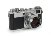 NIPPON KOGAKU: Nikon S2 rangefinder camera [#6162192], circa 1956, with Nikkor-S&middot;C&nbsp;50mm f1.4 lens [#371896].