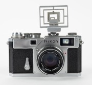 NIPPON KOGAKU: Nikon S3 rangefinder camera [#6306348], circa 1958, with Nikkor-H 50mm f2 lens [#752243] and folding sport finder. - 2