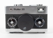 FRANKE & HEIDECKE: German-made Rollei 35 compact camera, circa 1967, with Tessar&nbsp;40mm f3.5 lens [#5527212] and plastic front lens cap. - 2
