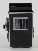 FRANKE & HEIDECKE:&nbsp;Rolleiflex&nbsp;2.8F&nbsp;TLR&nbsp;camera [#2437235], circa 1963, with Planar 80mm f2.8 lens [#3939604] and&nbsp;Synchro-Compur&nbsp;shutter, with metal lens hood in leather maker's pouch. - 5