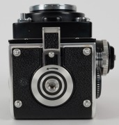 FRANKE & HEIDECKE:&nbsp;Rolleiflex&nbsp;2.8F&nbsp;TLR&nbsp;camera [#2437235], circa 1963, with Planar 80mm f2.8 lens [#3939604] and&nbsp;Synchro-Compur&nbsp;shutter, with metal lens hood in leather maker's pouch. - 8
