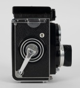 FRANKE & HEIDECKE: Rolleiflex 3.5E TLR camera [#1786612], circa 1956, with Planar 75mm f3.5 lens [#1785544] and Synchro-Compur shutter, with metal lens hood. - 4