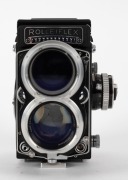 FRANKE & HEIDECKE: Tele Rolleiflex&nbsp;TLR&nbsp;camera [#S 2300397], circa 1959, with Sonnar&nbsp;135mm f4 lens [#2719295] and&nbsp;Synchro-Compur&nbsp;shutter, with Rolleinar&nbsp;RIII double-lens filter attachment. - 2