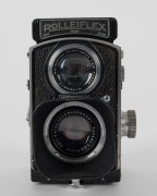 FRANKE & HEIDECKE: Rolleiflex 4x4 Sport 'Baby' TLR camera [#642259], circa 1938, with Tessar 60mm f2.8 lens [#2096981] and Compur-Rapid shutter, with metal lens hood. - 2