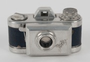 KAMERA WERKST&Auml;TTEN&nbsp;(MUNICH): Rare Jolly subminiature camera, circa 1950, in blue leatherette, with four original rollfilm spools, of which two are fitted inside the&nbsp;camera body. One of the earliest&nbsp;small cameras to be produced in post-war Germany. - 2