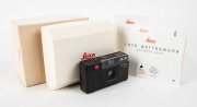 LEITZ: Special-edition 'Olympia 1992' Leica Mini point-and-shoot camera [#1847294] with Elmar 35mm f3.5 lens, presented in maker's box with leather case, wrist strap, and instruction booklet. Produced to commemorate the 1992 Barcelona Olympics, 500 of the - 2