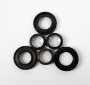 LEITZ: Four close-up lenses (two HEPET,&nbsp;one HEPRO, and one ELPIK&nbsp;in original maker's box), together with three intermediate ring attachments&nbsp;for 50mm Summar lens (two VORGI and one VMCOO). (7 items) - 3