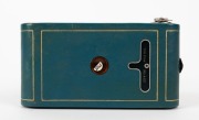 KODAK: Vanity Kodak vertical-folding camera [#38735] in bluebird finish with coloured bellows, circa 1928, complete with instruction booklet in original matching satin-lined case. - 3