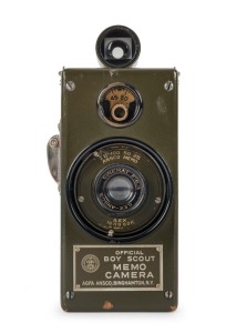 AGFA: Special-edition 'Official Boy Scout' Memo half-frame camera [#31016], circa 1927, with Cinemat f6.3 lens.
