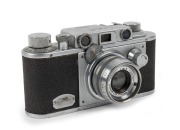 LOOK CAMERA: Model A Leica-copy rangefinder&nbsp;camera [#1063], circa 1949, with Rokkor&nbsp;45mm f3.5 lens [#1402].&nbsp;'Made in Occupied Japan' engraved on camera base.
