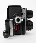KONICA: Circa 1969 Koni Omegaflex M&nbsp;twin lens non-reflex camera [#70243E] with Hexanon&nbsp;90mm f3.5 lenses [#260248 & #260188]. - 2