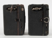 ZEISS IKON: Two Baby-Box 54/18 127 film cameras - one circa 1930 model with leather front, and one circa 1934 model with metal front. (2 cameras) - 3