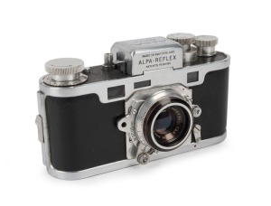 ALPA: Reflex II SLR camera [#20 410], circa 1947, with P. Angénieux Paris Alpar 50mm f2.9 lens [#54.378].