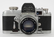 ALPA: Alpa Alnea 7 SLR camera [#333500], circa 1952, with Kern Switar 50mm f1.8 lens [#397153] and front lens cap. - 2