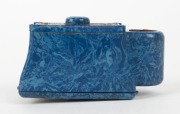 CORONET: Rare blue-body Midget subminiature Bakelite box camera, circa 1937, with Taylor Hobson Meniscus lens. - 3