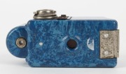 CORONET: Rare blue-body Midget subminiature Bakelite box camera, circa 1937, with Taylor Hobson Meniscus lens. - 4