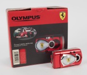 OLYMPUS: 2003 limited-edition red-body Ferrari digital camera [#00206], a cosmetic variant of the Stylus 400, with AF 3x Optical Zoom 17.4mm f5.8 - 5.2mm f3.1 lens. Complete in maker's box with certificate of authenticity, warranty card, instruction bookl - 8