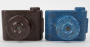 ELLIOTT: Two circa 1935 V.P. Twin Bakelite cameras, one with blue marbled finish and one with brown finish. (2 cameras) - 5