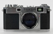 NIPPON KOGAKU: Nikon S2 rangefinder camera [#6177157], circa 1956, with Nikkor-S&middot;C&nbsp;50mm f1.4 lens [#382240].&nbsp; - 2