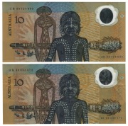 TEN DOLLARS, Johnston/Fraser (1988 Bicentenary issue) (R.310aL), AB33 Last Prefix, VF&nbsp;(2).