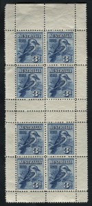 1928 3d Kookaburra Miniature Sheets, vertical pair, MUH but with discoloured gum and a few nibbed perfs. (2).