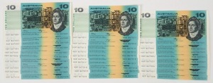 TEN DOLLARS, Fraser/Higgins (1989) (R.312) MBR 867001/028 a consecutive run of 28 notes, Uncirculated. (28). Cat.$1,820.