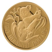 TWO HUNDRED DOLLARS, 1986 $200 gold "Koala" PROOF in original RAM presentation box with certificate. - 2