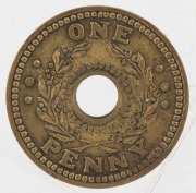 Coins - Australia: INTERNMENT CAMPS CURRENCY: 1d brass (1) and 3d  bronze (2), VF-EF condition. (3 coins). - 2