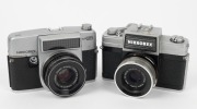 NIPPON KOGAKU: Two Nikkorex SLR cameras - one 1962&nbsp;Nikkorex 35-2 with Nikkor-Q&nbsp;50mm f2.5 lens [#394105], and one 1963 Nikkorex Auto 35 with Nikkor-H&nbsp;48mm f2 lens [#678487] in maker's box with instruction booklet. (2 cameras)