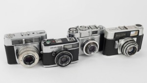 ZEISS IKON: Four fixed-lens cameras - one Contessamatic E, one Colora, one Contina IIa, and one Contessa S310. (4 cameras)