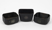 LEITZ: Three&nbsp;Leica lens hoods - two circa 1951 XOONS,&nbsp;and one circa 1936 SOOMP.&nbsp;(3 items)