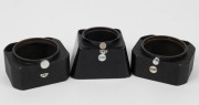 LEITZ: Three&nbsp;Leica lens hoods - two circa 1951 XOONS,&nbsp;and one circa 1936 SOOMP.&nbsp;(3 items) - 2