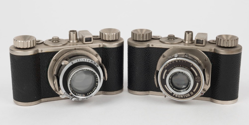 WIRGIN: Two circa 1947 Edinex viewfinder cameras - one with