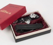 BRONICA: Zenza Bronica Model L Hand Grip camera accessory, presented in maker's box with pendant chain. - 2