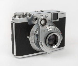EHIRA: Weha Chrome-Six rangefinder camera [#3306], circa 1937, with Weha S. 75mm f3.5 lens [#28450] and Auto Rapid Ehira shutter.