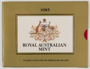 TWO HUNDRED DOLLARS, 1985 $200 gold Koala, uncirculated; in original pack.