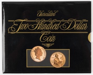 TWO HUNDRED DOLLARS, 1987 $200 gold Arthur Phillip, uncirculated; in original pack.