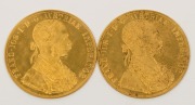 Austria - Coins: 4 Ducat Franz Josef, Gold 1915 restrikes, aUnc. (2 examples). - 2