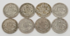 EDWARD VII - GEORGE V, 1910 - 1917 Florins, (8) mixed condition, mainly G/VG.