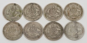 GEORGE V, 1919 - 1928 Florins, (8) mixed condition, mainly G.