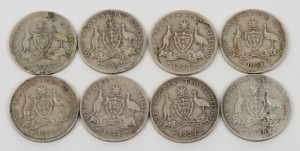 GEORGE V, 1919 - 1928 Florins, (8) mixed condition, mainly G.