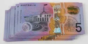 FIVE DOLLARS, Stevens/Fraser (2016) (R.224). Uncirculated. (100).