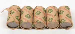 1991 25th Anniversary of Decimal Currency: Ramshead 50 Cent, five Armaguard Security Rolls. (100 coins).