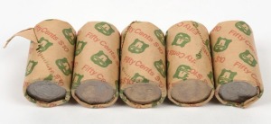 1991 25th Anniversary of Decimal Currency: Ramshead 50 Cent, five Armaguard Security Rolls. (100 coins).