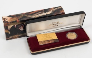 TWO HUNDRED DOLLARS, 1994 $200 gold "The Pride of Australia - Tasmanian Devil" PROOF in original RAM presentation case with certificate.