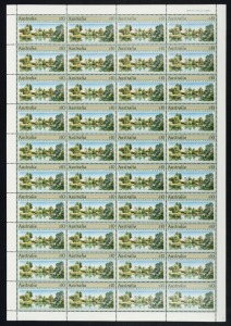 1989 (SG.1201) $10 Adelaide Botanic Garden, complete sheet, (50), MUH.