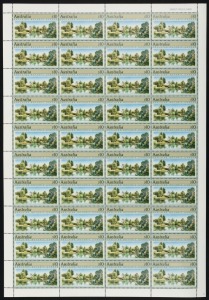 1989 (SG.1201) $10 Adelaide Botanic Garden, complete sheet, (50), MUH.